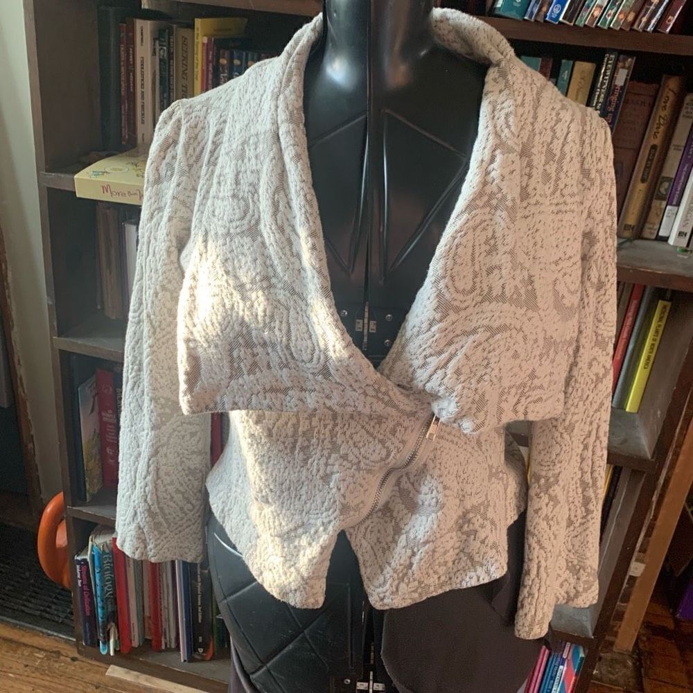Moth Anthropologie romantic paisley cream boho S jacket